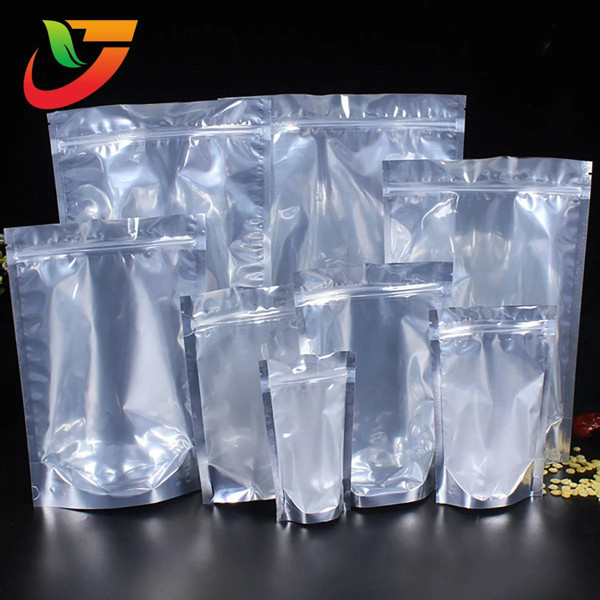 Aluminium foil zipper food packaging bags for coffee tea nuts and cookies