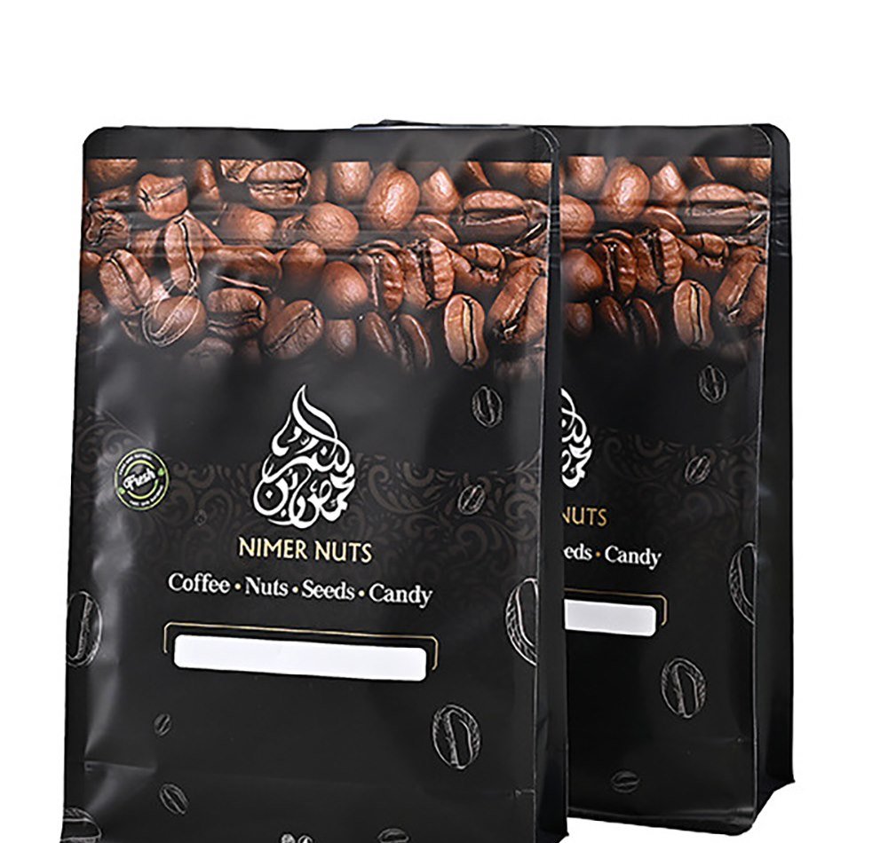 Custom printed flat bottom coffee bags for wholesale roasters