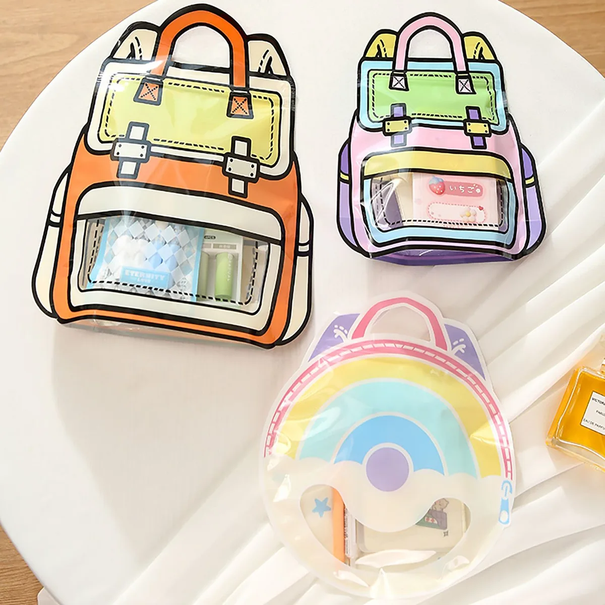 Shaped candy gift zipper bags with schoolbag profiles