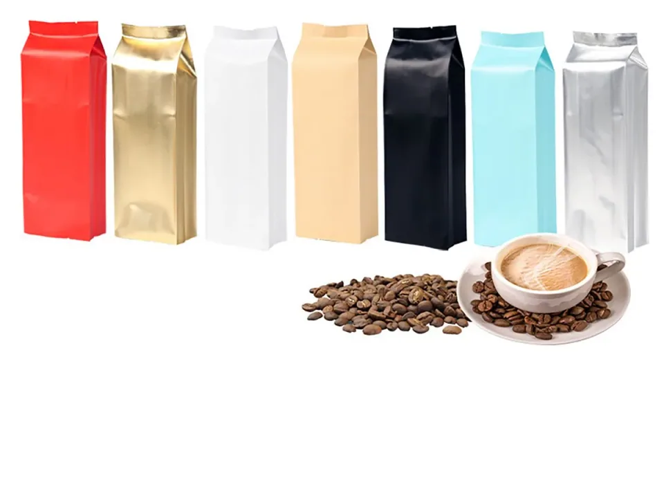 Custom printed coffee bags with zipper and degassing valve