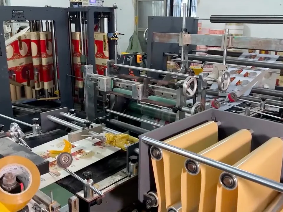 Real flexible packaging bag-making process in production