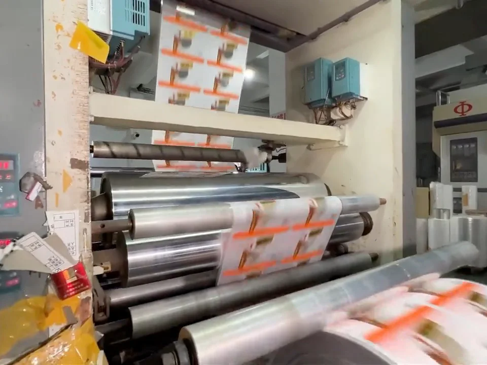Real flexible packaging lamination process using production equipment