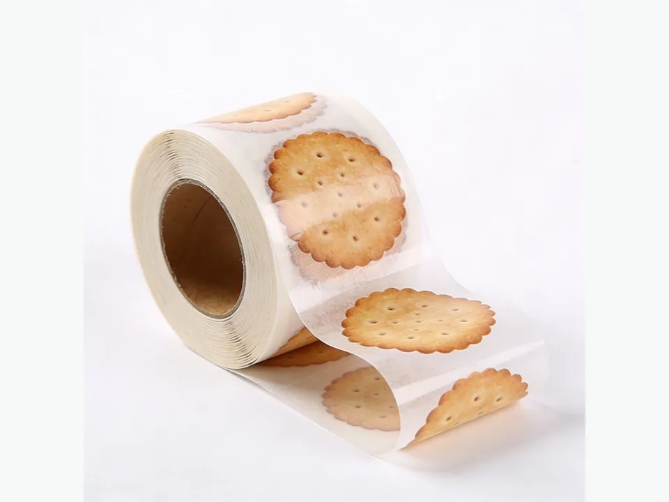 Printed roll stock film for food packaging lines