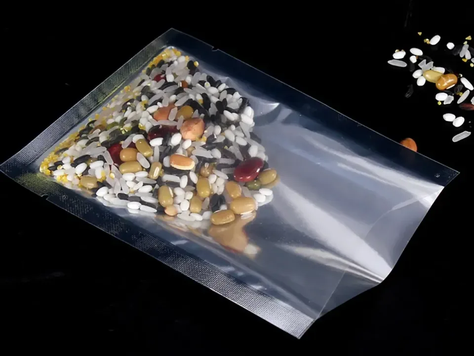 Clear three-side seal flat food pouch